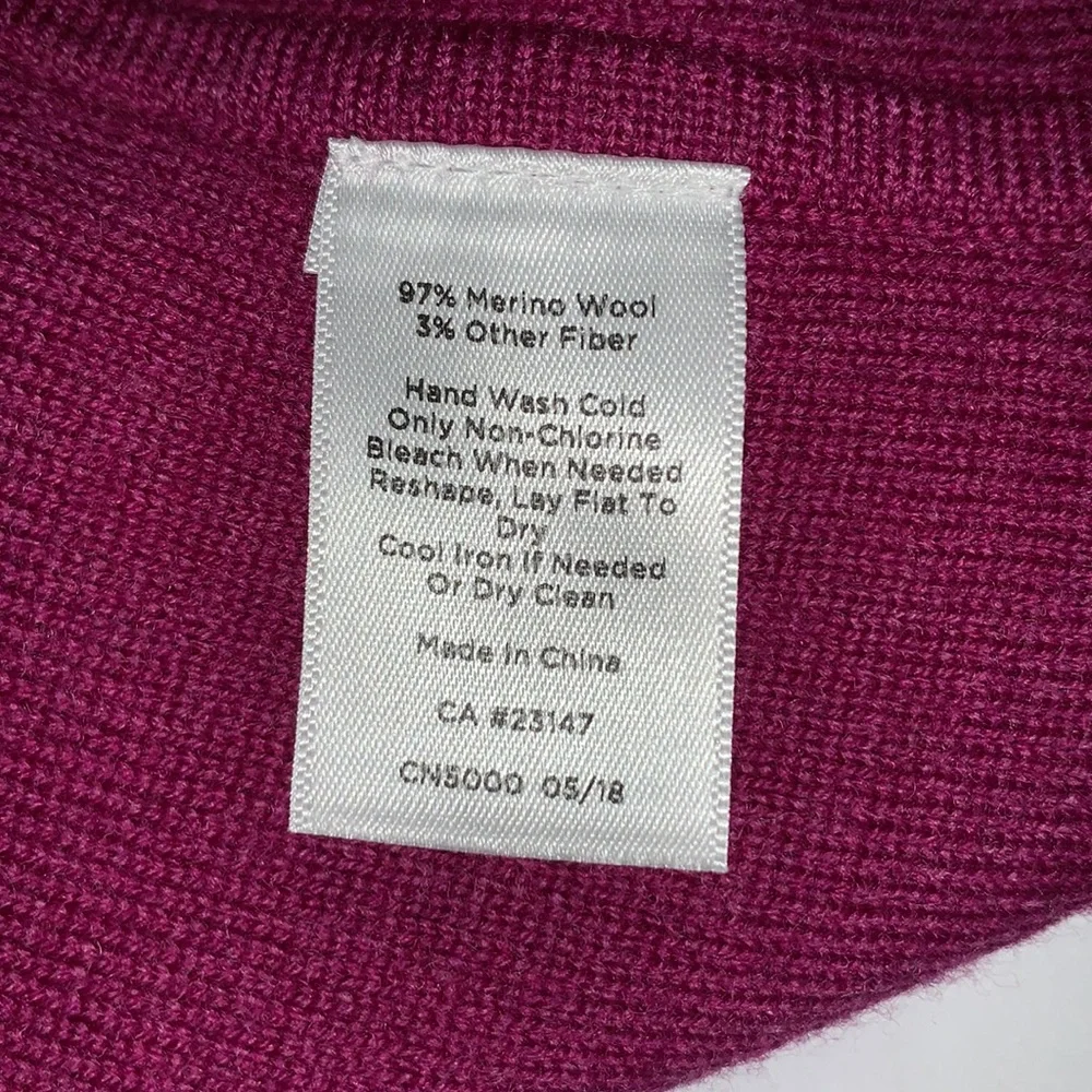 Talbots Merino Wool Open Front Cardigan Mauve Size XL - Picture 7 of 7